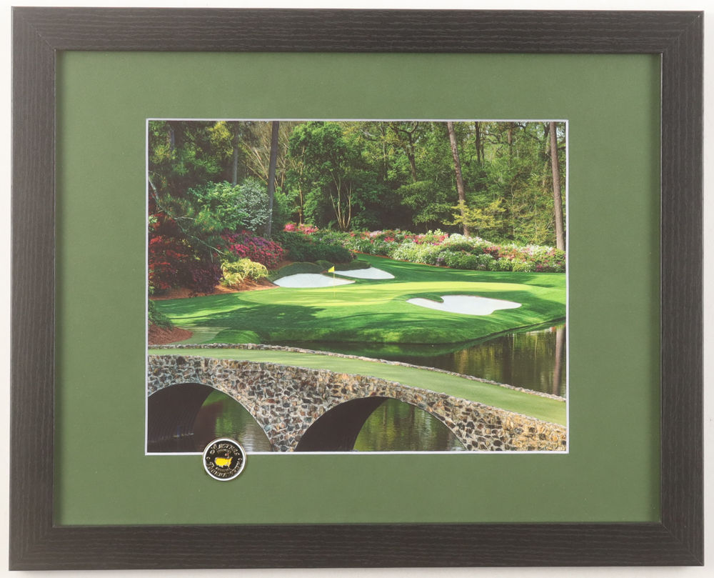 "Augusta National Golf Course" Custom Framed Photo Display with Masters Pin at PristineAuction.com "Augusta National Golf Course" Custom Framed Photo Display with Masters Pin at PristineAuction.com