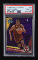 Bronny James 2023 Bowman U Chrome Purple Mini-Diamond #95 RC #145/399 (PSA 10) at PristineAuction.com