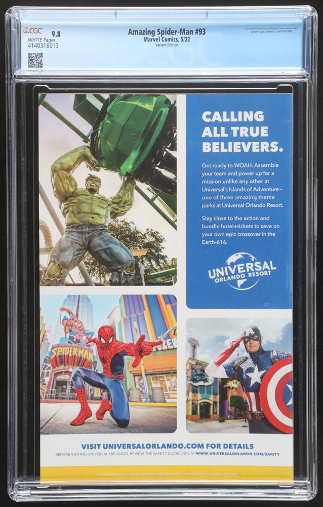 2022 "Amazing Spider-Man" #93 Marvel Comic Book (CGC 9.8) at PristineAuction.com 2022 "Amazing Spider-Man" #93 Marvel Comic Book (CGC 9.8) at PristineAuction.com