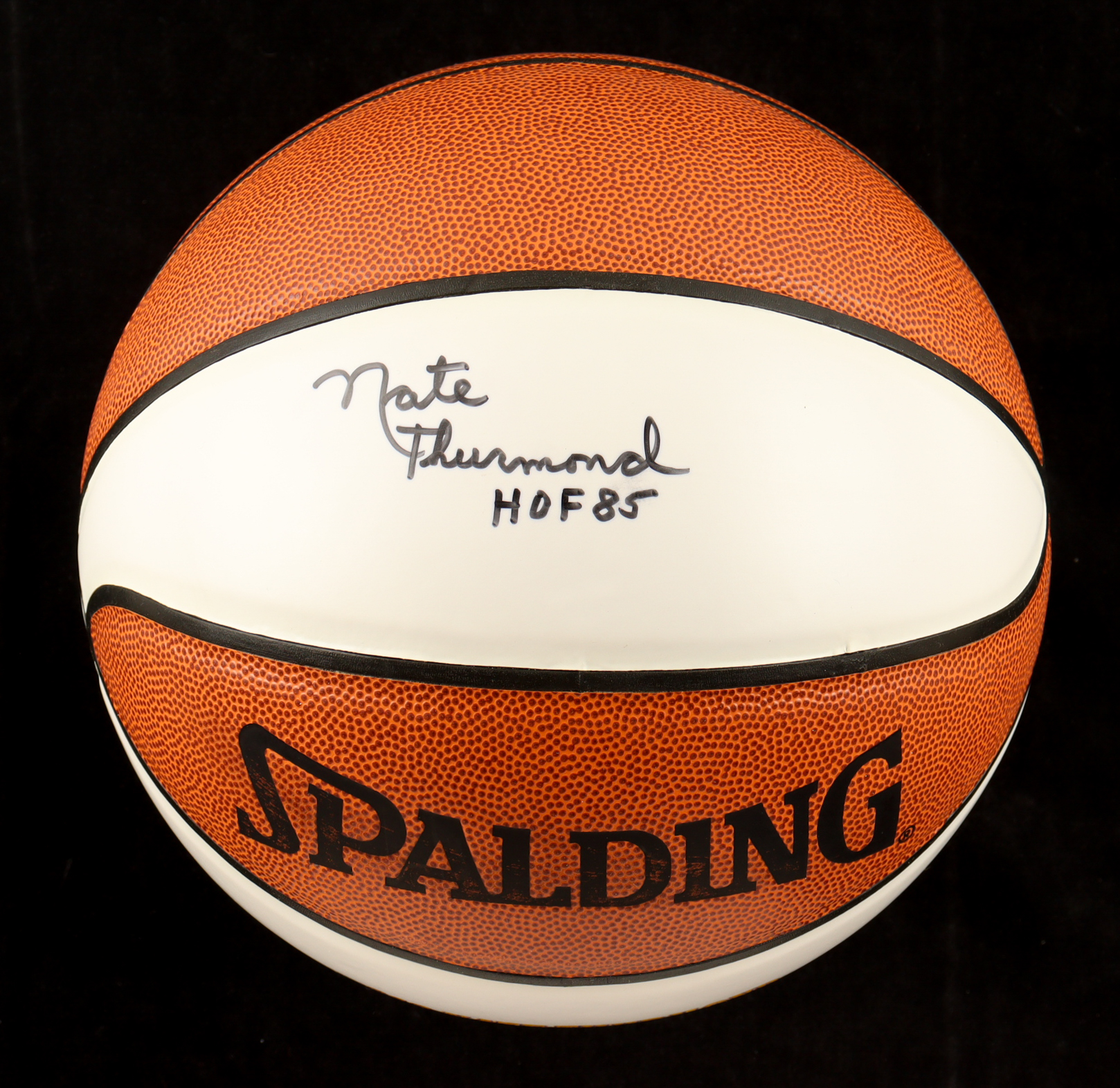 Nate Thurmond Signed NBA Player Logo Basketball Inscribed "HOF 85" (JSA) at PristineAuction.com Nate Thurmond Signed NBA Player Logo Basketball Inscribed "HOF 85" (JSA) at PristineAuction.com