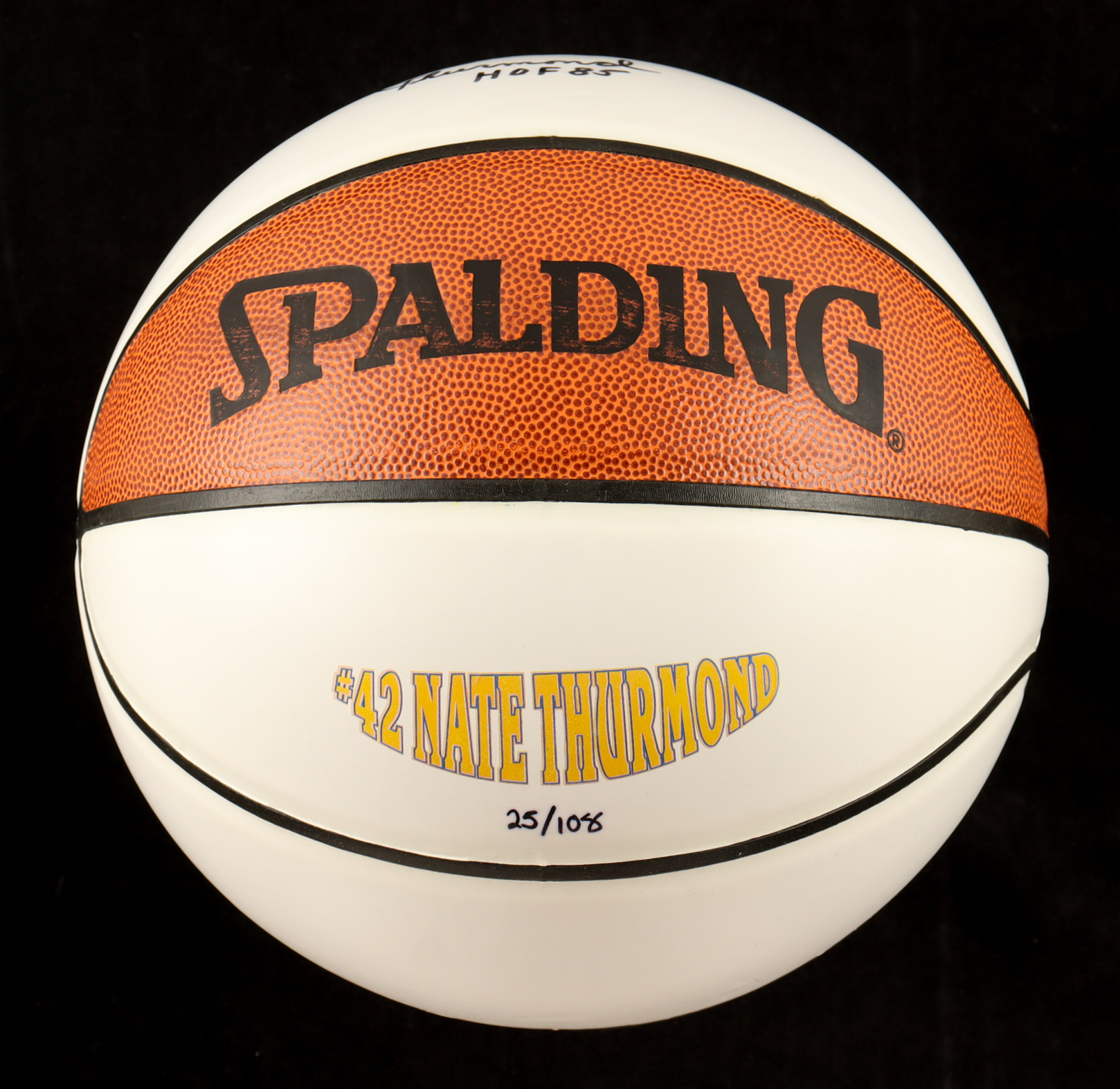 Nate Thurmond Signed NBA Player Logo Basketball Inscribed "HOF 85" (JSA) at PristineAuction.com Nate Thurmond Signed NBA Player Logo Basketball Inscribed "HOF 85" (JSA) at PristineAuction.com