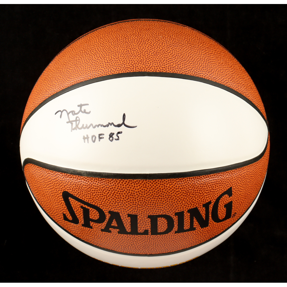 Nate Thurmond Signed NBA Player Logo Basketball Inscribed "HOF 85" (JSA) at PristineAuction.com