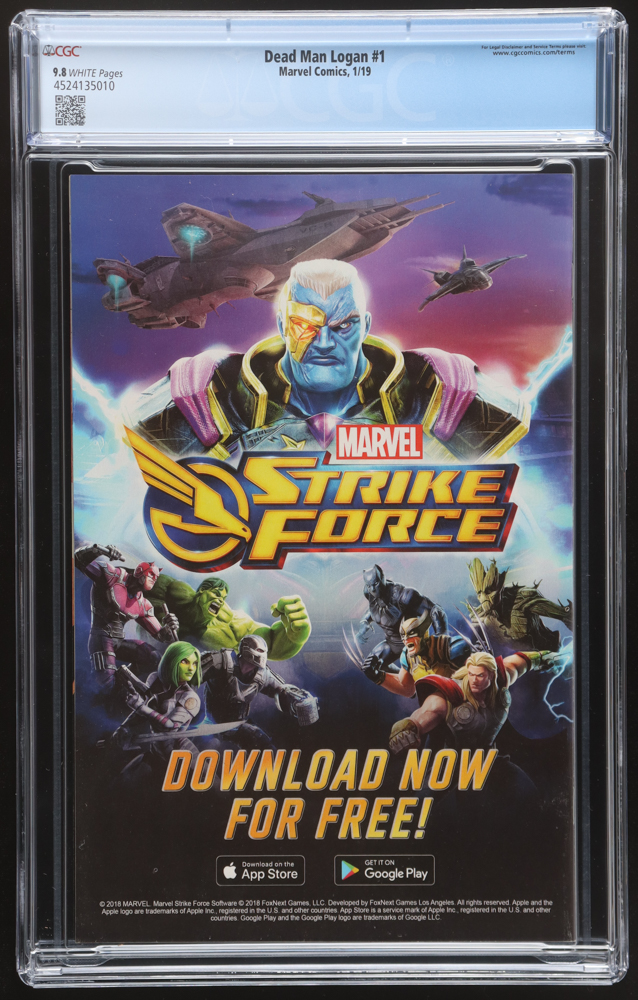 2019 "Dead Man Logan" #1 Marvel Comic Book (CGC 9.8) at PristineAuction.com 2019 "Dead Man Logan" #1 Marvel Comic Book (CGC 9.8) at PristineAuction.com
