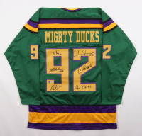 "The Mighty Ducks" Cast-Signed Jersey by (6) with Brandon Adams, Danny Tamberelli, Aaron Schwartz, Jane Plank (Beckett) at PristineAuction.com