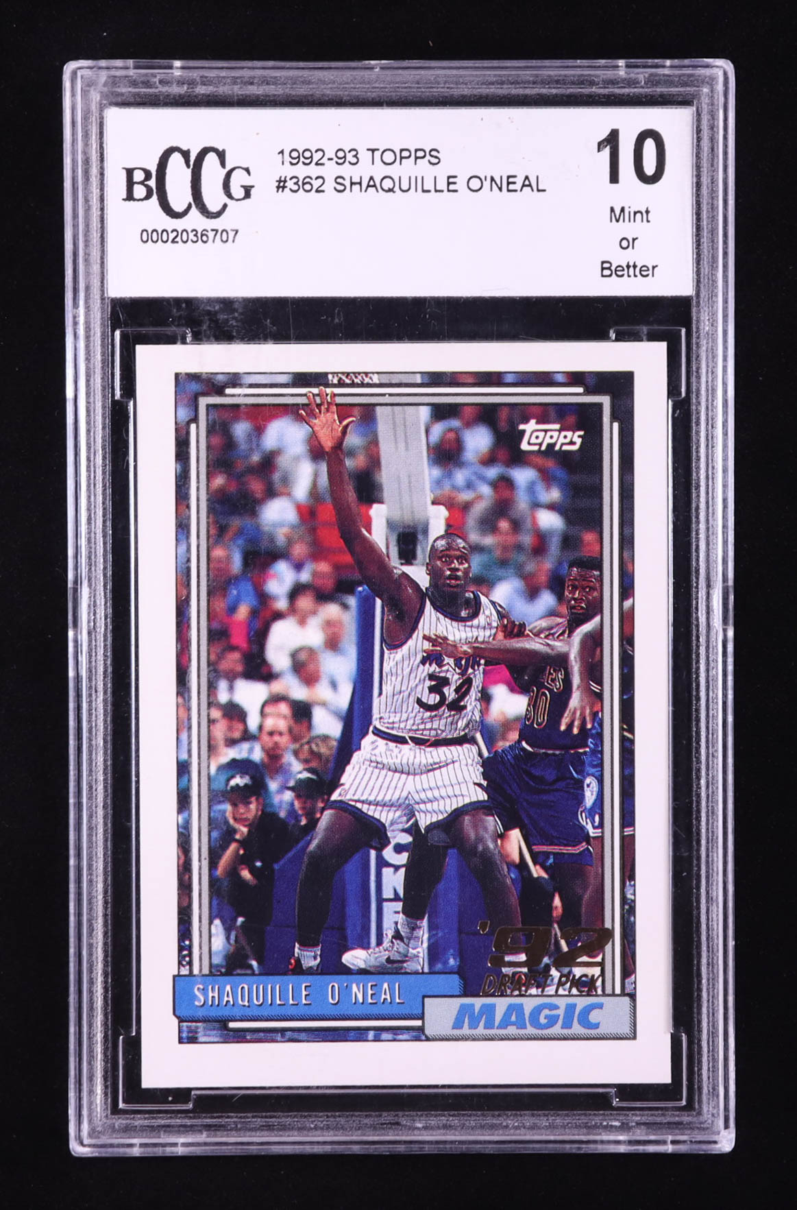 Shaquille O'Neal 1992-93 Topps #362 RC (BCCG 10) at PristineAuction.com Shaquille O'Neal 1992-93 Topps #362 RC (BCCG 10) at PristineAuction.com