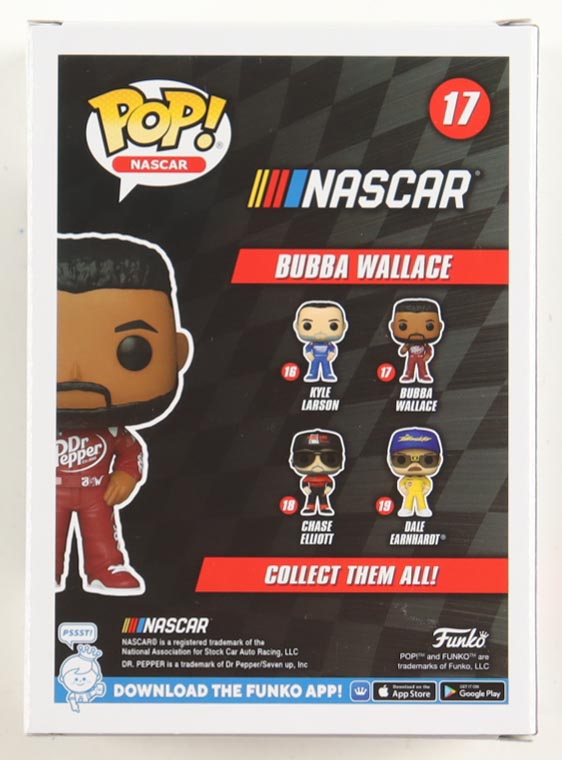 Bubba Wallace Signed NASCAR #17 Funko Pop! Vinyl Figure (AutographCOA) at PristineAuction.com Bubba Wallace Signed NASCAR #17 Funko Pop! Vinyl Figure (AutographCOA) at PristineAuction.com
