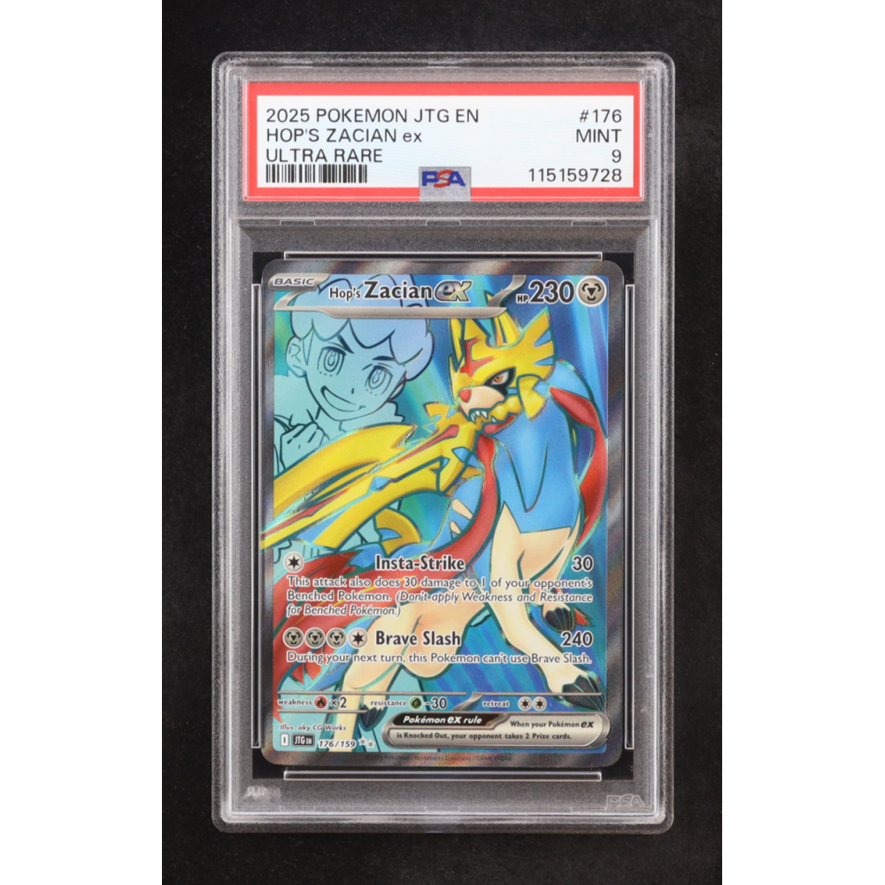 Hop's Zacian ex 2025 Pokemon TCG Scarlet and Violet Journey Together #176 (PSA 9) at PristineAuction.com