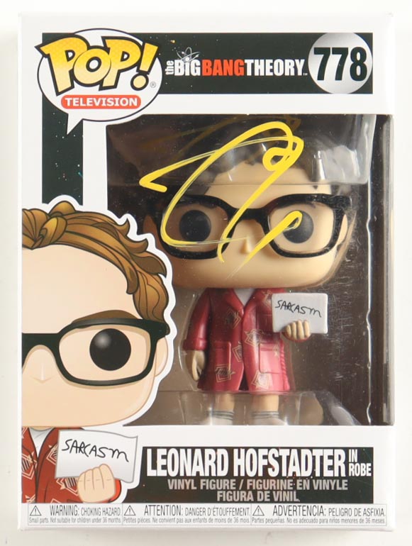 Johnny Galecki Signed "The Big Bang Theory" #778 Leonard Hofstadter In Robe Funko Pop! Vinyl Figure (Beckett) at PristineAuction.com Johnny Galecki Signed "The Big Bang Theory" #778 Leonard Hofstadter In Robe Funko Pop! Vinyl Figure (Beckett) at PristineAuction.com
