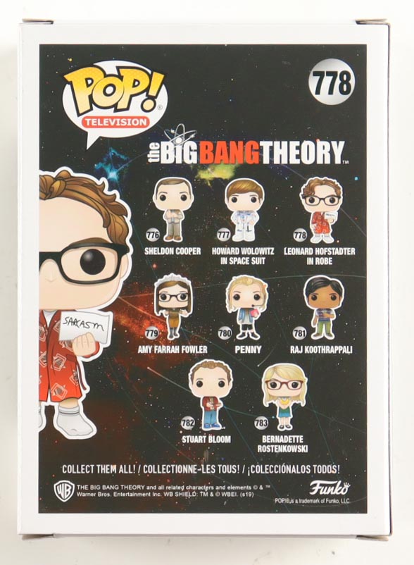 Johnny Galecki Signed "The Big Bang Theory" #778 Leonard Hofstadter In Robe Funko Pop! Vinyl Figure (Beckett) at PristineAuction.com Johnny Galecki Signed "The Big Bang Theory" #778 Leonard Hofstadter In Robe Funko Pop! Vinyl Figure (Beckett) at PristineAuction.com