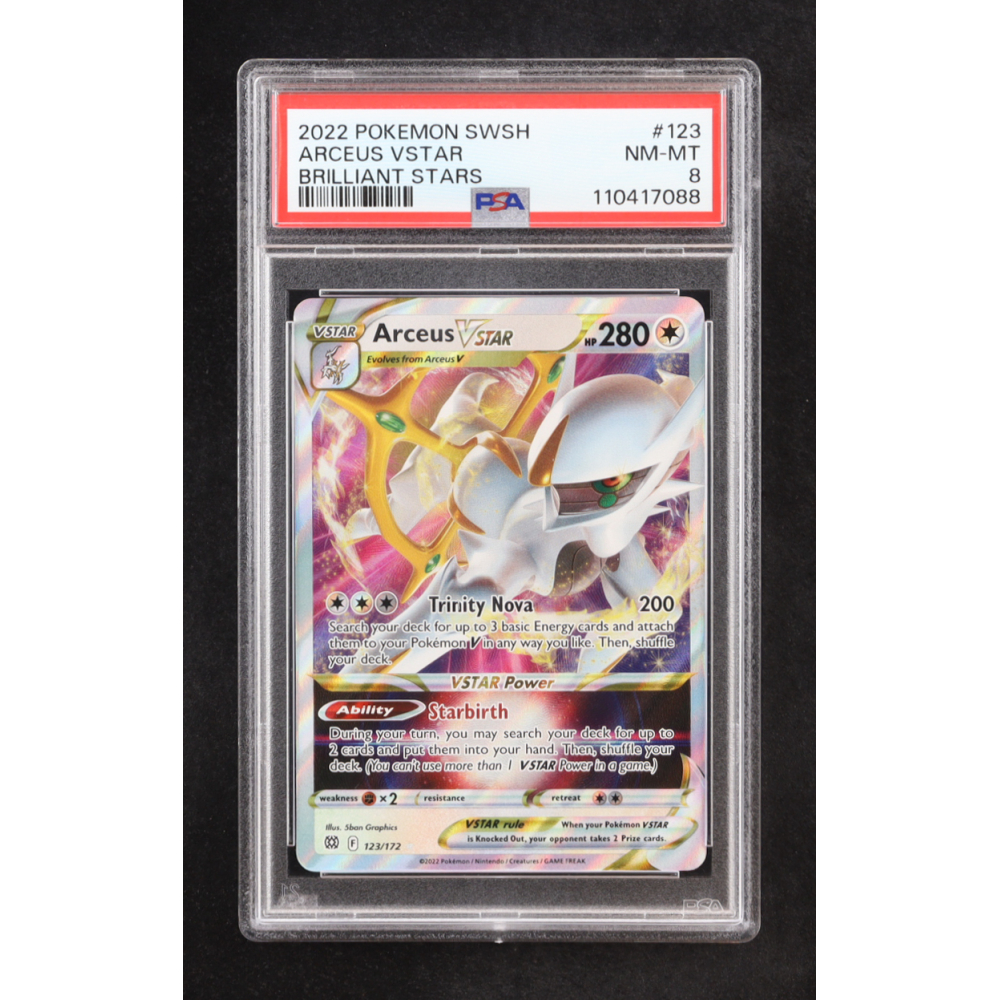Arceus VSTAR 2022 Pokemon Sword and Shield Brilliant Stars #123 (PSA 8) at PristineAuction.com