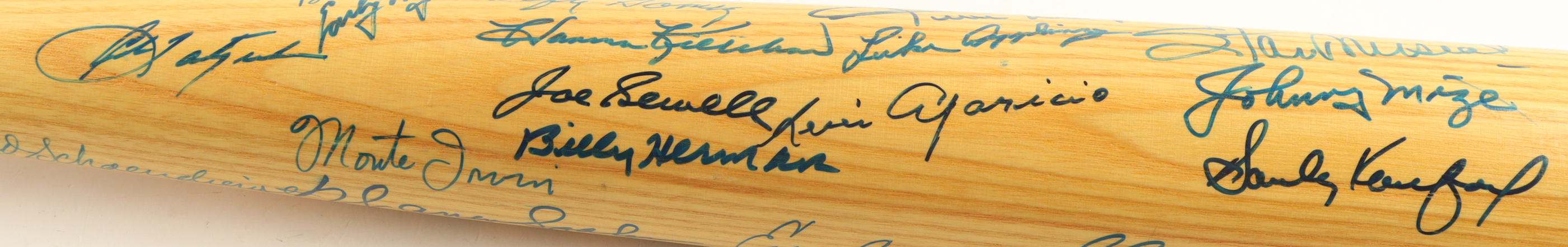 Baseball Hall of Famers & Stars Cooperstown Double Day Field Commemorative Baseball Bat Signed by (25+) with Willie Mays, Carl Yastrzemski, Sandy Koufax, Stan Musial (JSA) at PristineAuction.com Baseball Hall of Famers & Stars Cooperstown Double Day Field Commemorative Baseball Bat Signed by (25+) with Willie Mays, Carl Yastrzemski, Sandy Koufax, Stan Musial (JSA) at PristineAuction.com