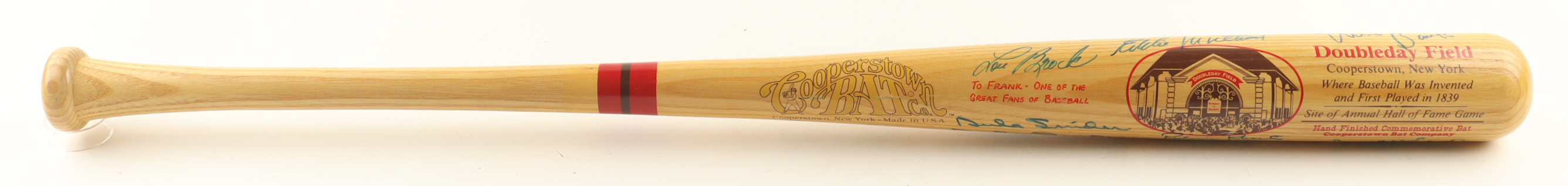 Baseball Hall of Famers & Stars Cooperstown Double Day Field Commemorative Baseball Bat Signed by (25+) with Willie Mays, Carl Yastrzemski, Sandy Koufax, Stan Musial (JSA) at PristineAuction.com Baseball Hall of Famers & Stars Cooperstown Double Day Field Commemorative Baseball Bat Signed by (25+) with Willie Mays, Carl Yastrzemski, Sandy Koufax, Stan Musial (JSA) at PristineAuction.com