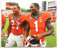 Nick Chubb Signed Georgia Bulldogs 20x20 Print on Canvas Inscribed "Bulldog Brothers" (JSA) at PristineAuction.com