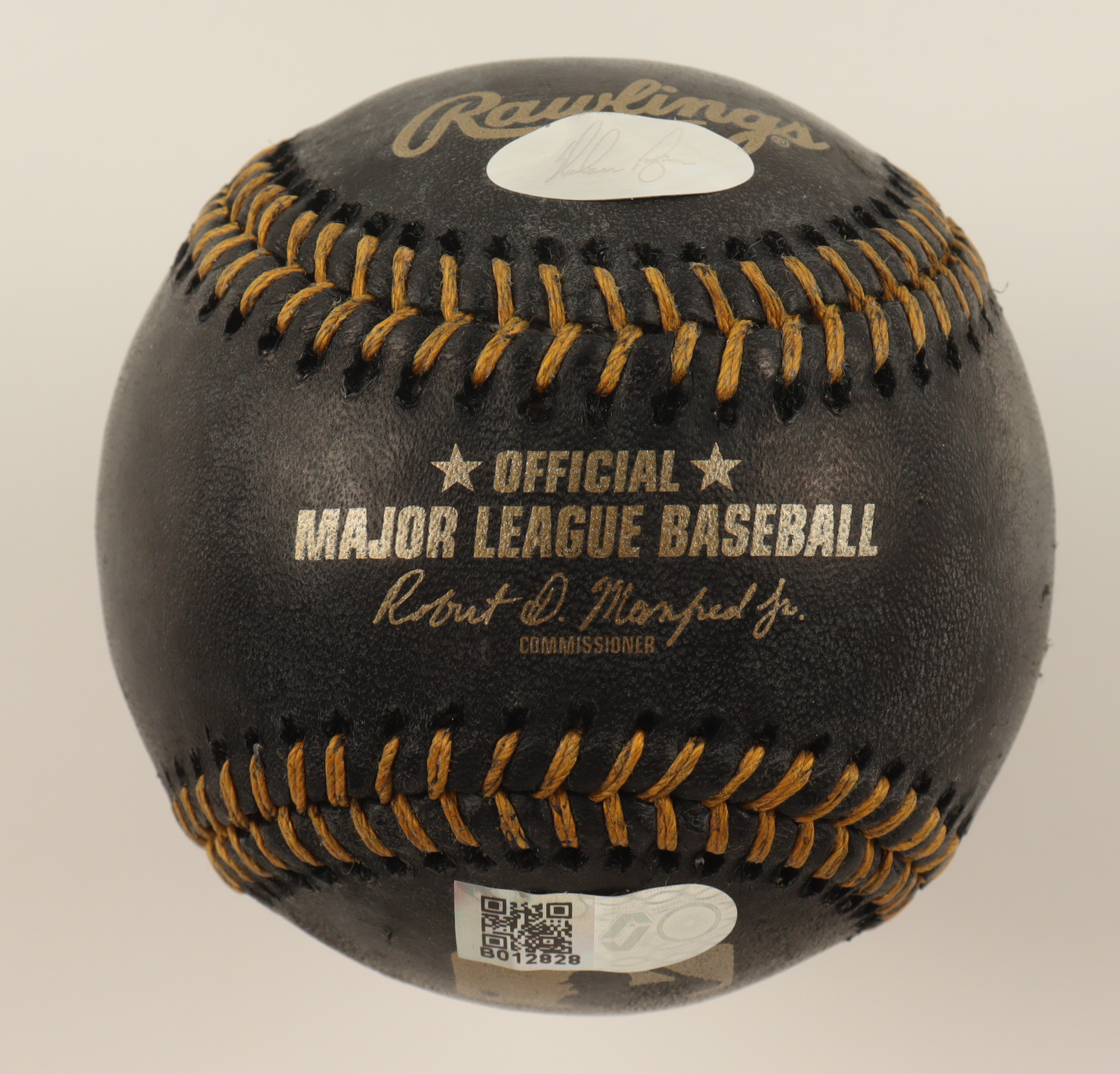 Nolan Ryan Signed OML Black Leather Baseball with Multiple Career Stat Inscriptions (AIV & Ryan) at PristineAuction.com Nolan Ryan Signed OML Black Leather Baseball with Multiple Career Stat Inscriptions (AIV & Ryan) at PristineAuction.com