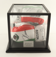 Mexican Boxing Kings | Set of (2) Cleto Reyes Boxing Gloves Signed By (3) With Julio Cesar Chavez, Marco Antonio Barrera, & Erik Morales in Display Case (JSA) at PristineAuction.com