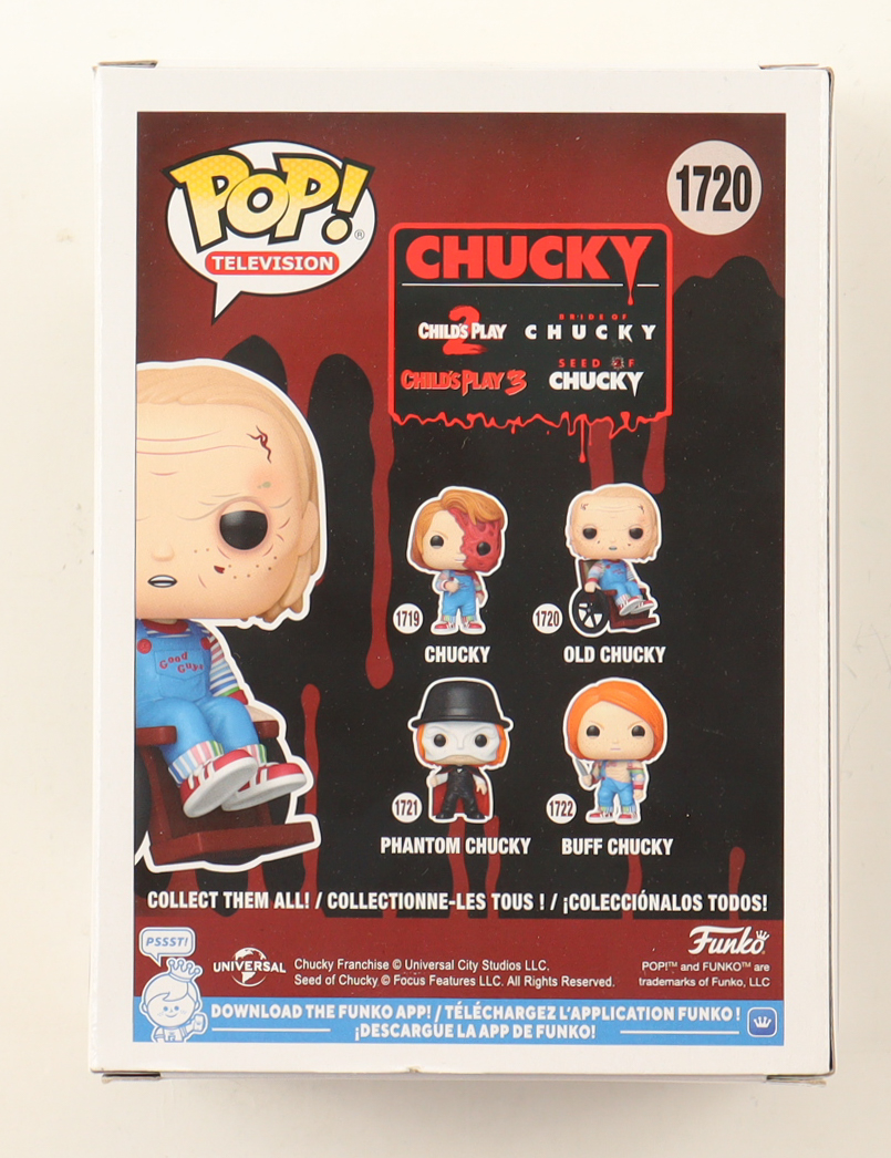 Alex Vincent Signed "Chucky" #1720 Old Chucky Funko Pop! Vinyl Figure Inscribed "Die Already! / Andy" (JSA) at PristineAuction.com Alex Vincent Signed "Chucky" #1720 Old Chucky Funko Pop! Vinyl Figure Inscribed "Die Already! / Andy" (JSA) at PristineAuction.com