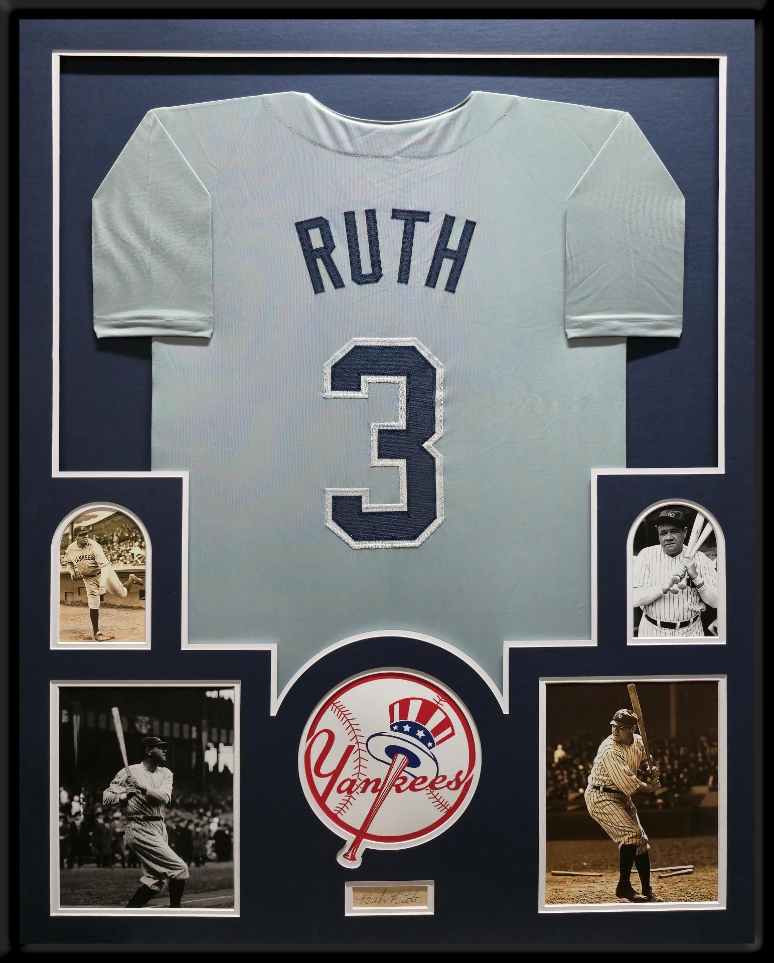 Babe Ruth Custom Framed Jersey Display at PristineAuction.com Babe Ruth Custom Framed Jersey Display at PristineAuction.com
