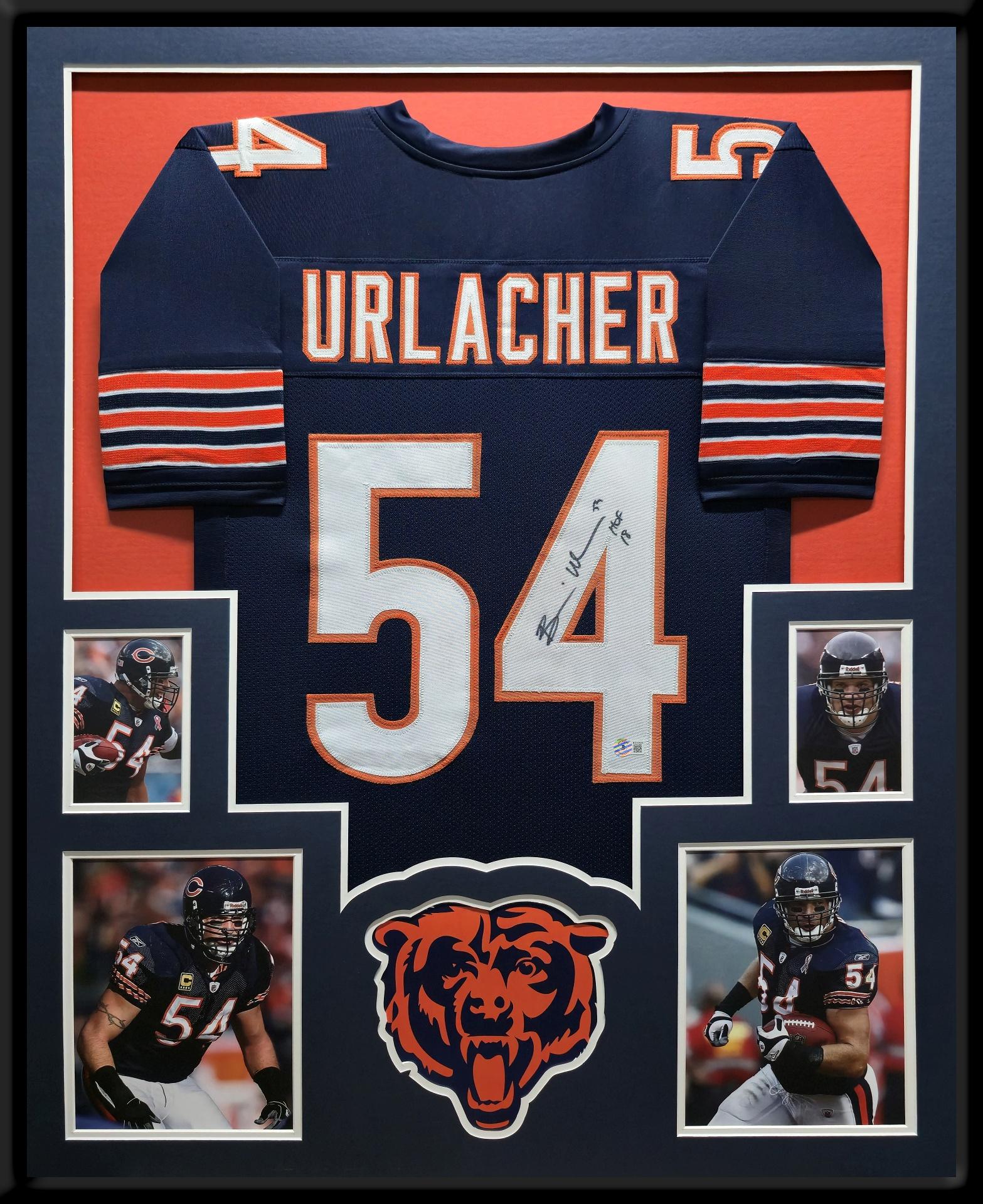 Brian Urlacher Signed Custom Framed Jersey Display (Beckett) at PristineAuction.com Brian Urlacher Signed Custom Framed Jersey Display (Beckett) at PristineAuction.com