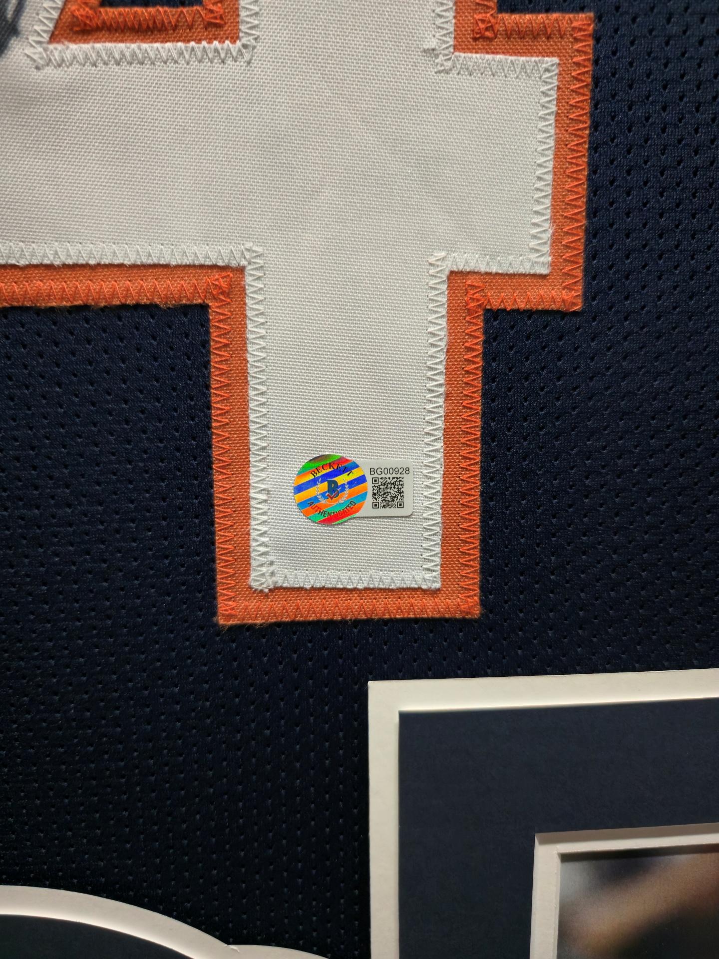 Brian Urlacher Signed Custom Framed Jersey Display (Beckett) at PristineAuction.com Brian Urlacher Signed Custom Framed Jersey Display (Beckett) at PristineAuction.com