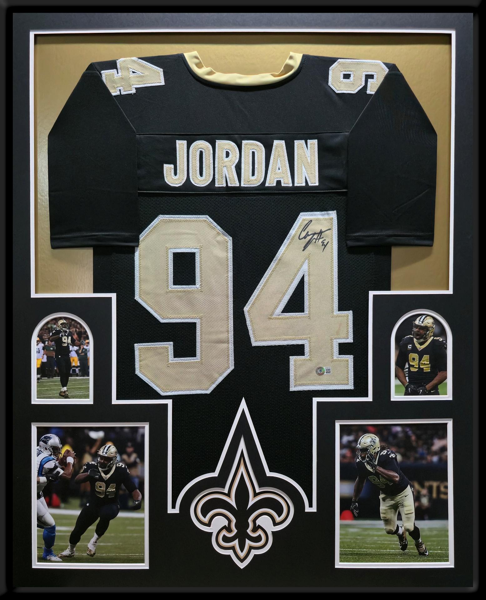 Cam Jordan Signed Custom Framed Jersey Display (Beckett) at PristineAuction.com Cam Jordan Signed Custom Framed Jersey Display (Beckett) at PristineAuction.com