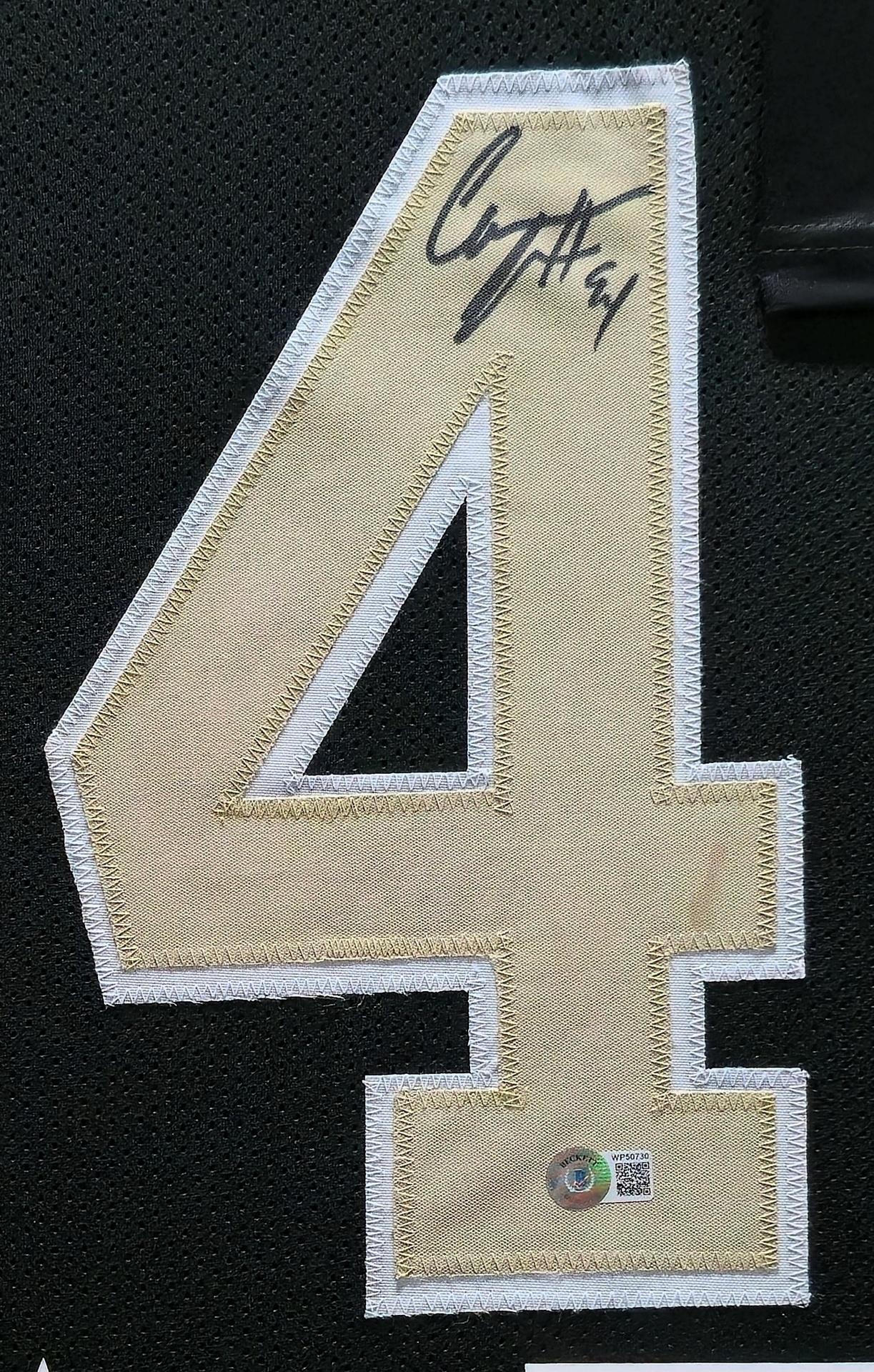 Cam Jordan Signed Custom Framed Jersey Display (Beckett) at PristineAuction.com Cam Jordan Signed Custom Framed Jersey Display (Beckett) at PristineAuction.com