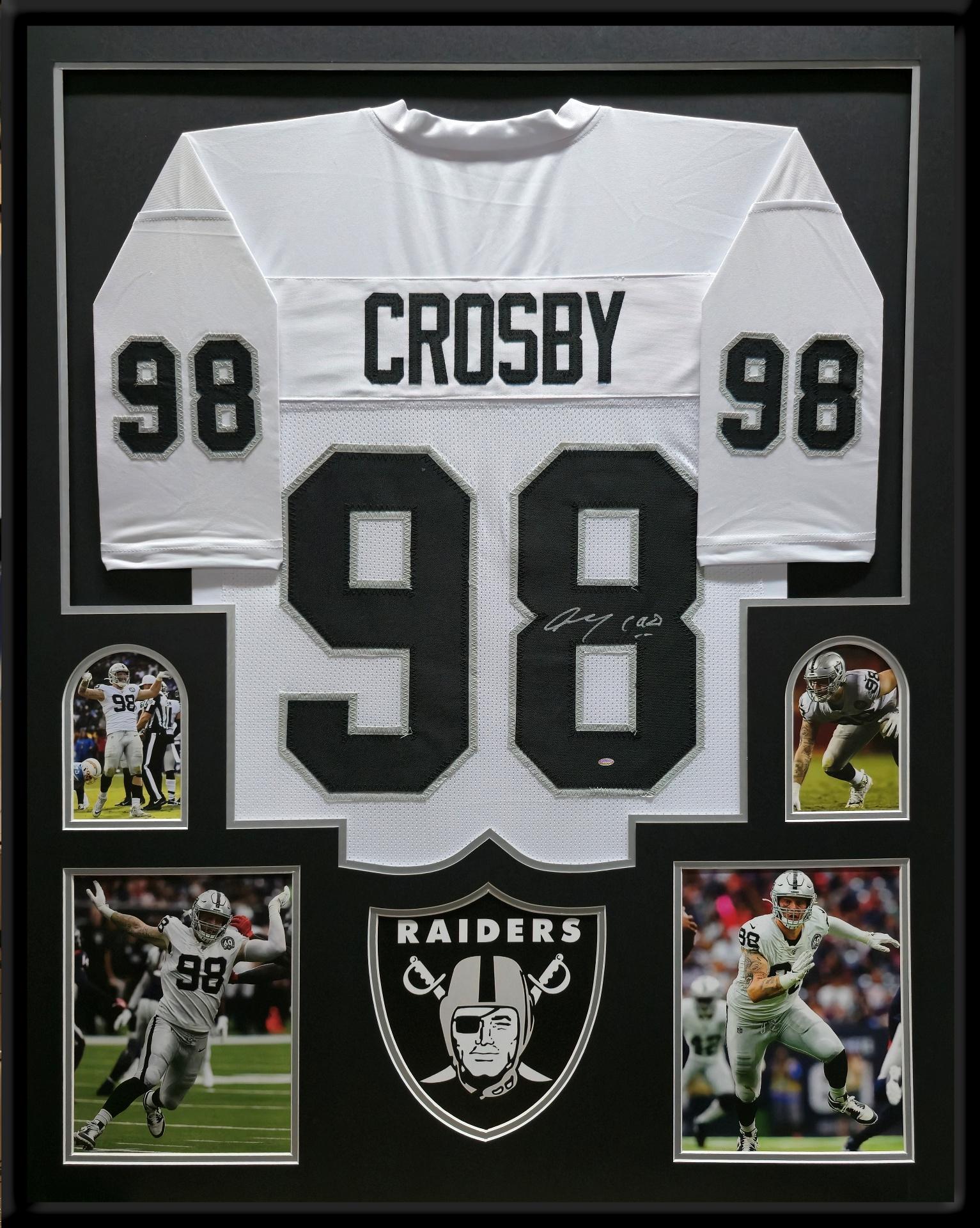 Maxx Crosby Signed Custom Framed Jersey Display (OKAuthentics) at PristineAuction.com Maxx Crosby Signed Custom Framed Jersey Display (OKAuthentics) at PristineAuction.com