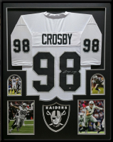 Maxx Crosby Signed Custom Framed Jersey Display (OKAuthentics) at PristineAuction.com