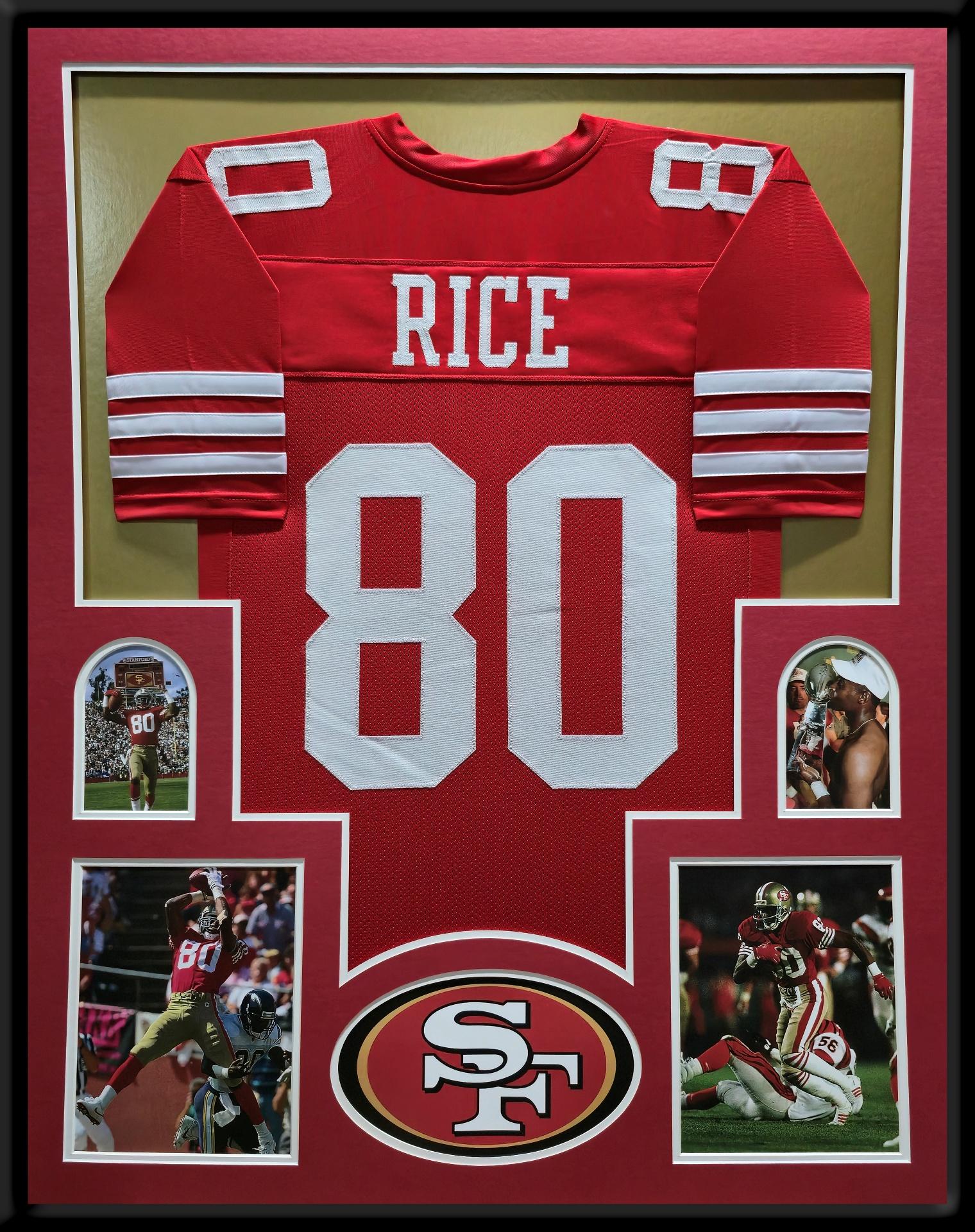 Jerry Rice Custom Framed Jersey Display at PristineAuction.com Jerry Rice Custom Framed Jersey Display at PristineAuction.com