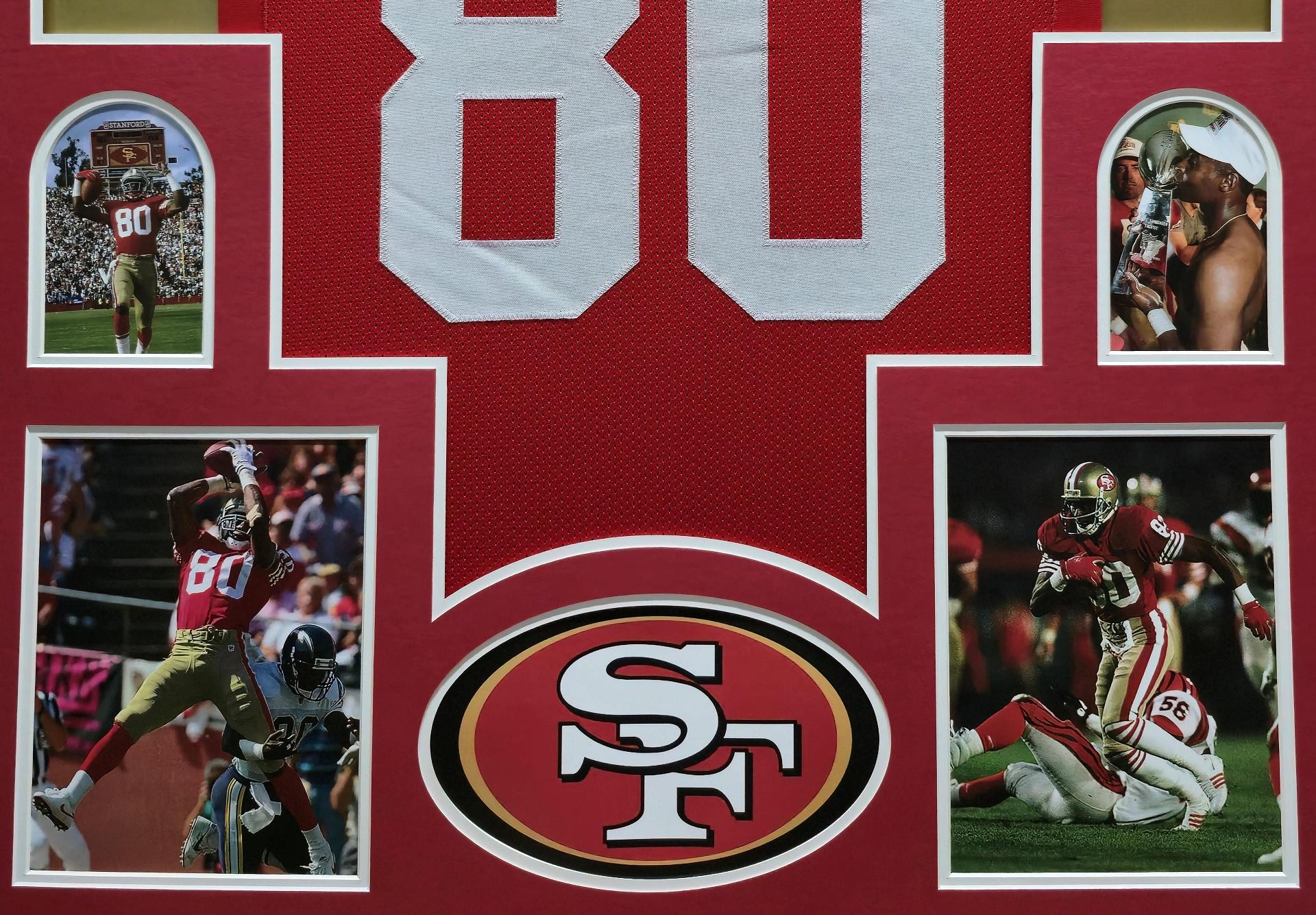 Jerry Rice Custom Framed Jersey Display at PristineAuction.com Jerry Rice Custom Framed Jersey Display at PristineAuction.com