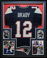 Tom Brady Custom Framed Jersey Display at PristineAuction.com