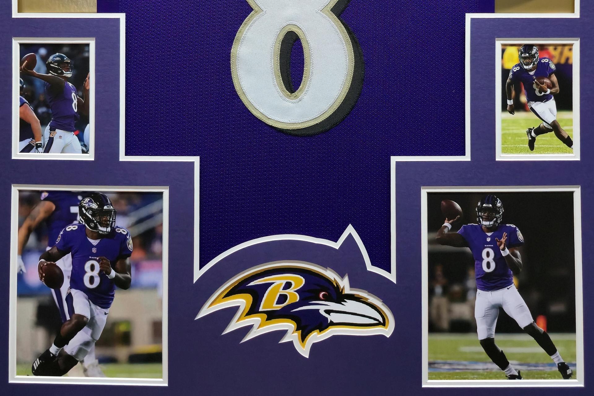 Lamar Jackson Custom Framed Jersey Display at PristineAuction.com Lamar Jackson Custom Framed Jersey Display at PristineAuction.com