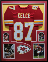 Travis Kelce Custom Framed Jersey Display at PristineAuction.com