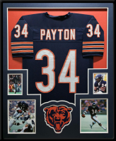 Walter Payton Custom Framed Jersey Display at PristineAuction.com