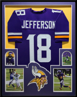 Justin Jefferson Custom Framed Jersey Display at PristineAuction.com