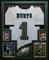 Jalen Hurts Custom Framed Jersey Display at PristineAuction.com