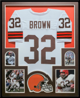 Jim Brown Custom Framed Jersey Display at PristineAuction.com
