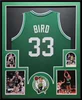 Larry Bird Custom Framed Jersey Display at PristineAuction.com