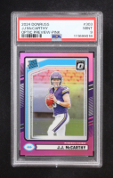 JJ McCarthy 2024 Panini Donruss Rated Rookie Optic Preview-Pink #303 RC (PSA 9) at PristineAuction.com