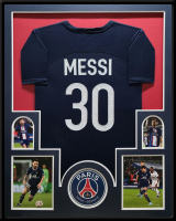 Lionel Messi Custom Framed Jersey Display at PristineAuction.com
