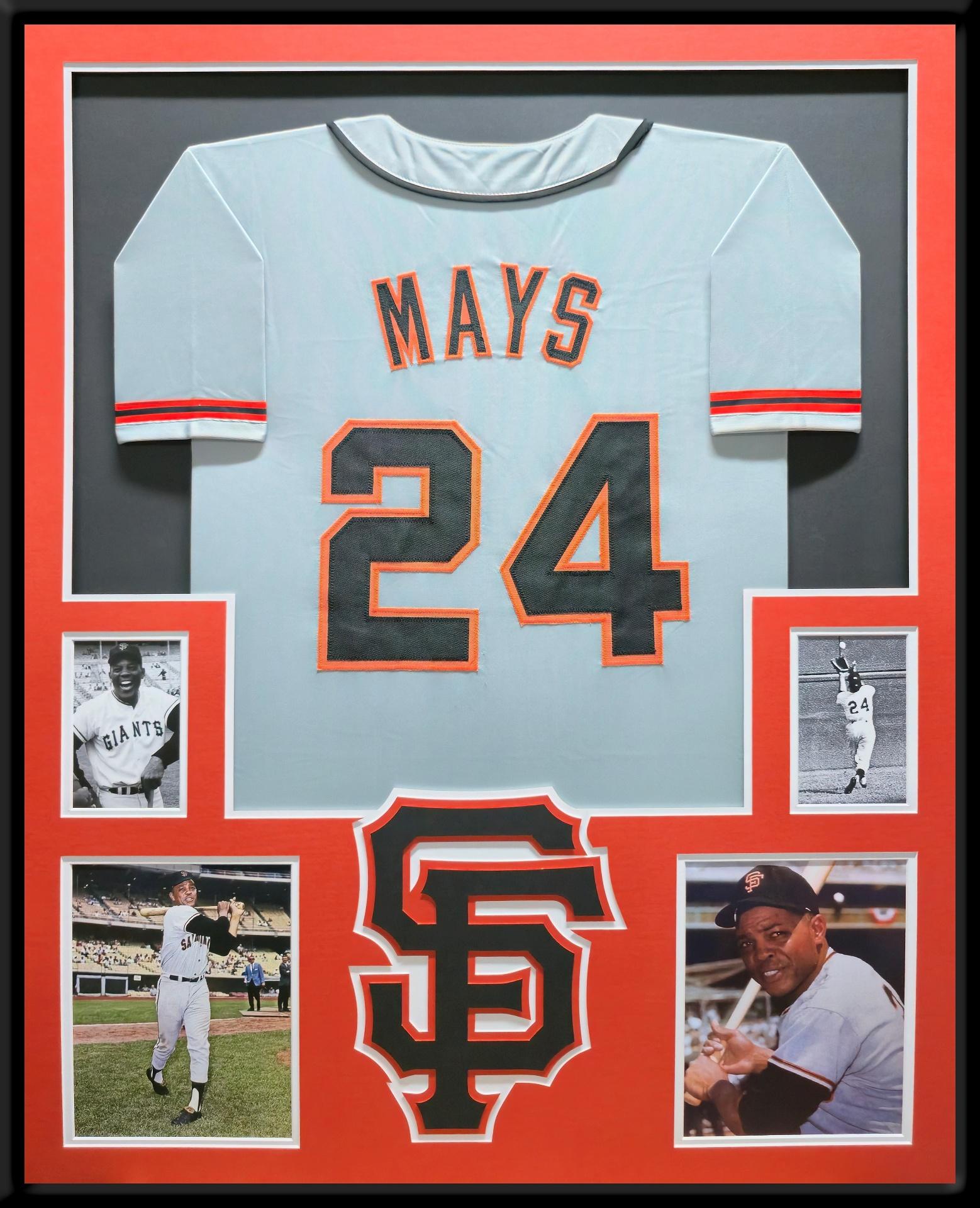 Willie Mays Custom Framed Jersey Display at PristineAuction.com Willie Mays Custom Framed Jersey Display at PristineAuction.com