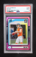 Bo Nix 2024 Panini Donruss Optic Preview-Pink Prizm RR #369 RC (PSA 9) at PristineAuction.com
