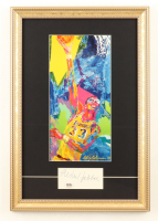 Kareem Abdul-Jabbar Signed Lakers Custom Framed Cut with Print by LeRoy Neiman (PSA) at PristineAuction.com