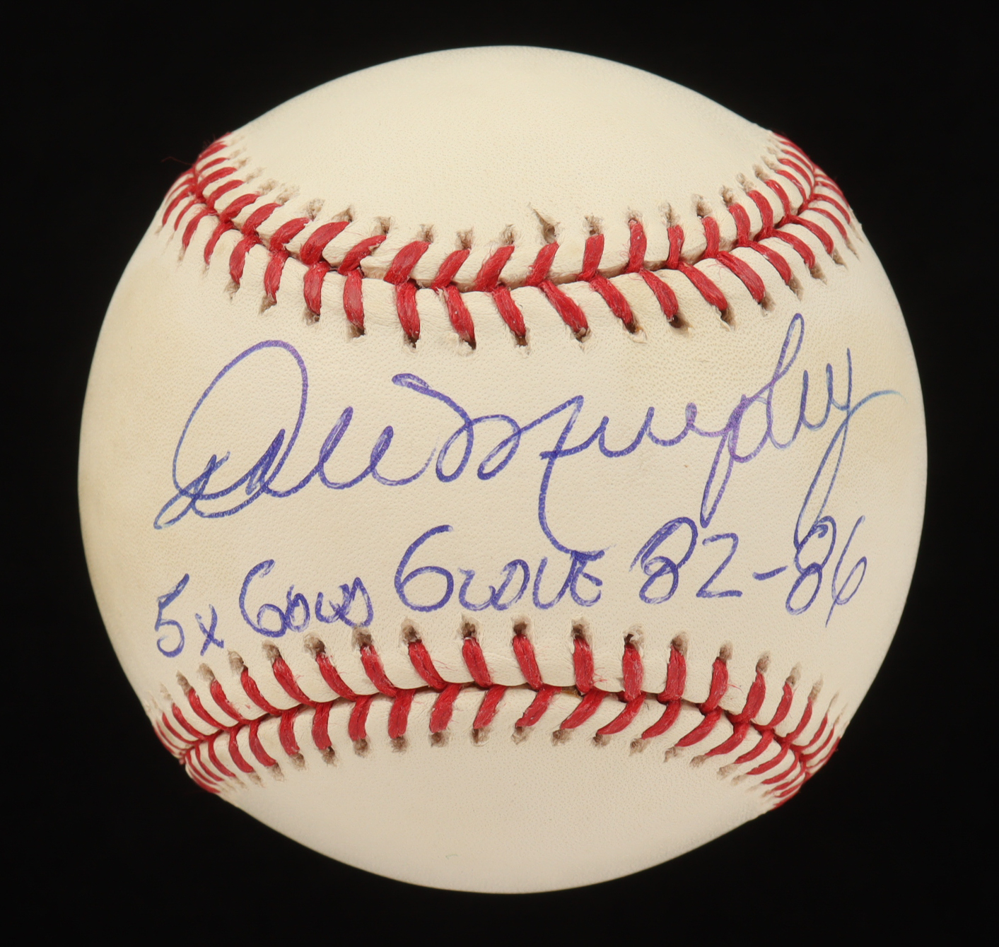 Dale Murphy Signed OML Baseball Inscribed "5x Gold Glove 82-86" (JSA) at PristineAuction.com Dale Murphy Signed OML Baseball Inscribed "5x Gold Glove 82-86" (JSA) at PristineAuction.com