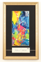 Kareem Abdul-Jabbar Signed Lakers Custom Framed Cut with Print by LeRoy Neiman (PSA) at PristineAuction.com
