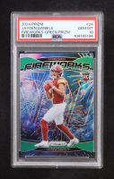 Jayden Daniels 2024 Panini Prizm Fireworks Green #24 RC (PSA 10) at PristineAuction.com