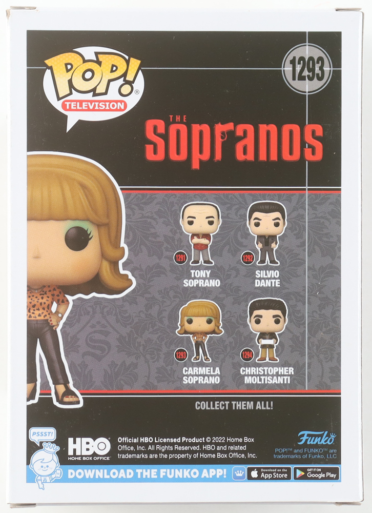 Edie Falco Signed "The Sopranos" #1293 Carmela Soprano Funko Pop! Vinyl Figure (Beckett) at PristineAuction.com Edie Falco Signed "The Sopranos" #1293 Carmela Soprano Funko Pop! Vinyl Figure (Beckett) at PristineAuction.com
