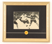 Gordie Howe Signed Custom Framed Photo Display With Vintage Red Wings Emblem (JSA) at PristineAuction.com