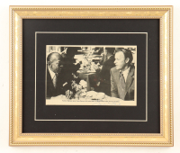 Gordie Howe Signed Custom Framed Photo Display With Jesse Owens (JSA) at PristineAuction.com