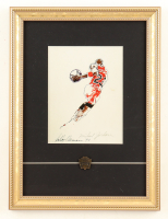 LeRoy Neiman "Michael Jordan" Custom Framed Print Display with 1992 Champions Pewter Pin at PristineAuction.com