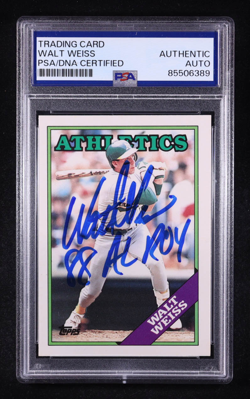 Walt Weiss Signed 1988 Topps Traded #126T XRC Inscribed "88 AL ROY" (PSA) at PristineAuction.com Walt Weiss Signed 1988 Topps Traded #126T XRC Inscribed "88 AL ROY" (PSA) at PristineAuction.com